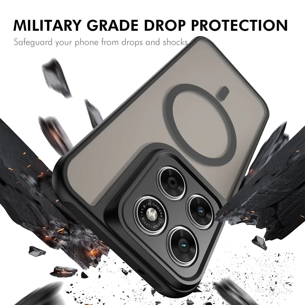 HAT PRINCE for Motorola Moto G77 5G ENKAY  Magnetic Case with 9H Tempered Glass PC TPU Matte Phone Cover - Black - 4