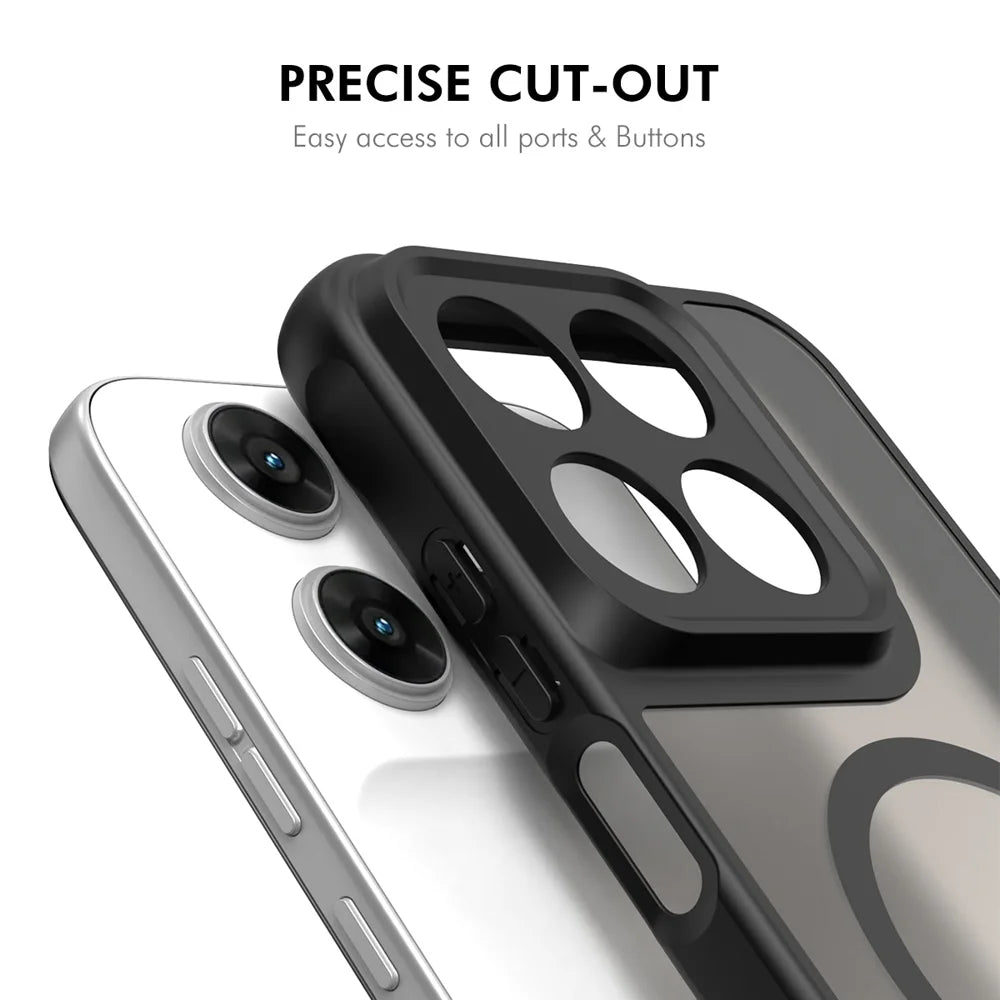 HAT PRINCE for Motorola Moto G77 5G ENKAY  Magnetic Case with 9H Tempered Glass PC TPU Matte Phone Cover - Black - 5