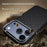 For iPhone 17 Pro Magnetic Case Imprinted Geometric Pattern Leather Coated PC + TPU Phone Cover - Black - 6