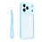 For iPhone 17 Pro Case Large Window TPU + PC Rubberized Phone Cover with Wrist Strap - Blue - 1