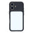 For iPhone 16 Case Large Window TPU + PC Rubberized Phone Cover with Wrist Strap - Black - 3