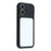 For iPhone 16 Case Large Window TPU + PC Rubberized Phone Cover with Wrist Strap - Black - 4