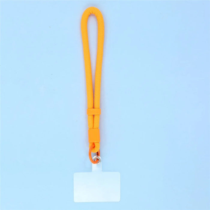 For iPhone 15 Pro Max Case Large Window TPU + PC Rubberized Phone Cover with Wrist Strap - Orange - 7