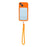 For iPhone 15 Case Large Window TPU + PC Rubberized Phone Cover with Wrist Strap - Orange - 2