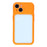 For iPhone 15 Case Large Window TPU + PC Rubberized Phone Cover with Wrist Strap - Orange - 3