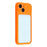 For iPhone 15 Case Large Window TPU + PC Rubberized Phone Cover with Wrist Strap - Orange - 4