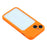 For iPhone 15 Case Large Window TPU + PC Rubberized Phone Cover with Wrist Strap - Orange - 6