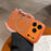 For iPhone 17 Pro Magnetic Case Glitter PU Leather Coated PC + TPU Shockproof Protective Cover - Orange - 2