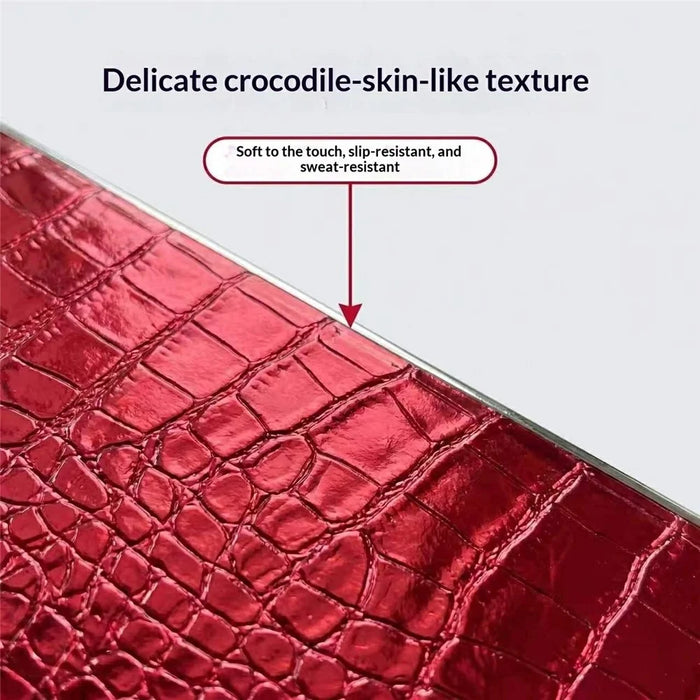For Samsung Galaxy S26 Ultra Case Electroplated Crocodile Texture Shockproof Leather Back Cover - Red - 4