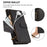 For iPhone 18 Pro Max / 17 Pro Max Case 4 Card Slots Wallet Stand PU Leather Phone Cover with Wrist Strap - Black - 4