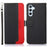 KHAZNEH Litchi Texture Phone Case For Samsung Galaxy A34 5G, PU Leather + TPU RFID Blocking Drop-proof Cell Phone Cover with Stand Wallet - Black - 1