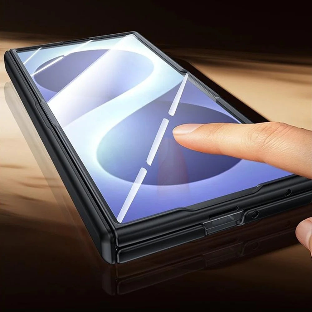 For Samsung Galaxy Z Fold8 Ultra Case with HD Clear Tempered Glass Film Hard PC Skin-touch Phone Cover - Black - 2