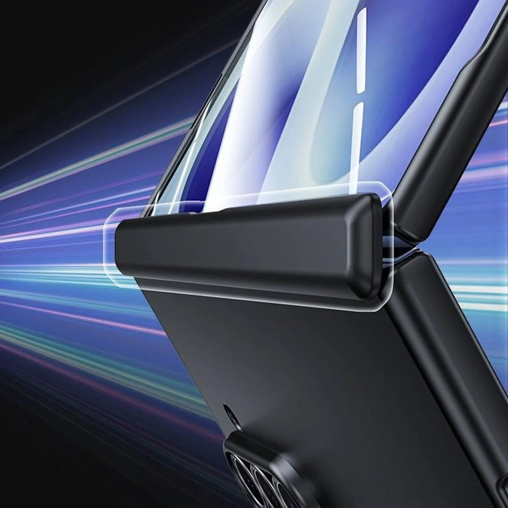 For Samsung Galaxy Z Fold8 Ultra Case with HD Clear Tempered Glass Film Hard PC Skin-touch Phone Cover - Black - 6