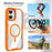 For iPhone 17 Magnetic Case TPU Frame Clear PC Back Anti-drop Phone Cover - Orange - 4