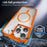 For iPhone 16 Pro Max Magnetic Case TPU Frame Clear PC Back Anti-drop Phone Cover - Orange - 3