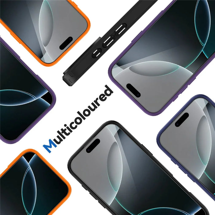 For iPhone 16 Pro Max Magnetic Case TPU Frame Clear PC Back Anti-drop Phone Cover - Orange - 7