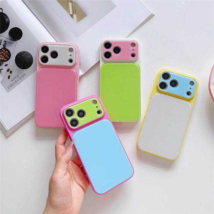 For iPhone 17 Pro Case Contrast Color PC + TPU Phone Cover - Yellow  /  White  /  Blue - 5