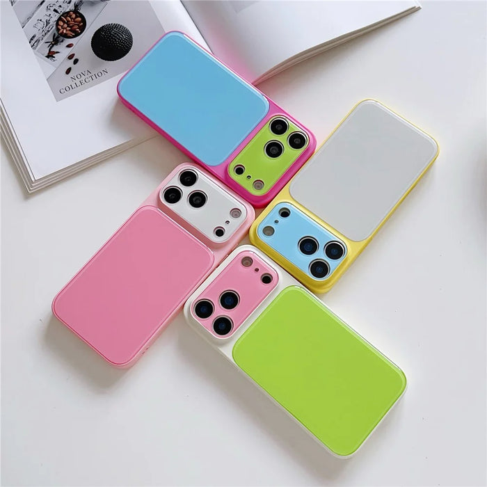 For iPhone 17 Pro Max Case Contrast Color PC + TPU Phone Cover - Yellow  /  White  /  Blue - 4