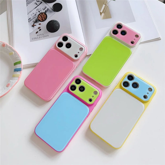 For iPhone 17 Pro Max Case Contrast Color PC + TPU Phone Cover - Yellow  /  White  /  Blue - 6