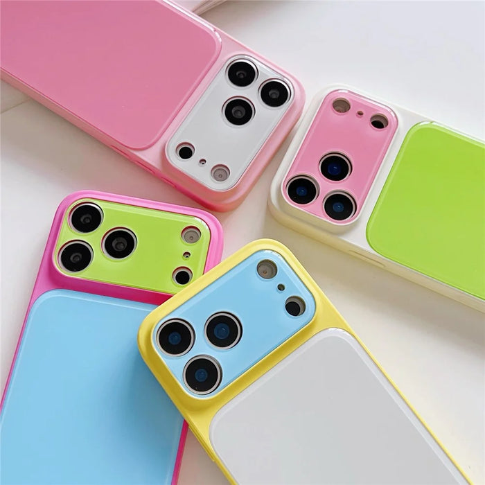For iPhone 17 Pro Max Case Contrast Color PC + TPU Phone Cover - Yellow  /  White  /  Blue - 7