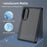 For Samsung Galaxy Z Fold8 Case Skin Touch TPU Frame Acrylic Back Phone Cover - Black - 4