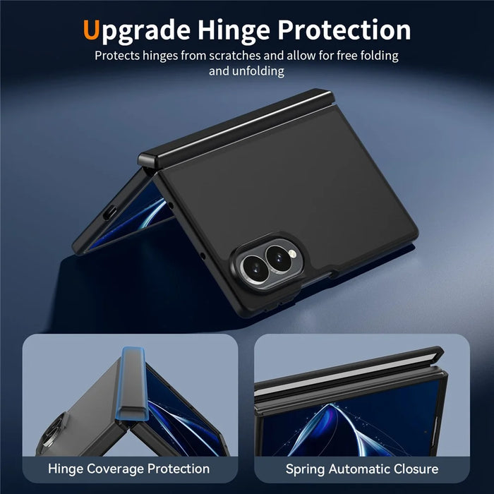 For Samsung Galaxy Z Fold8 Case Hinge Protection Translucent Matte TPU + Acrylic Phone Cover with Front Frame - Black - 5
