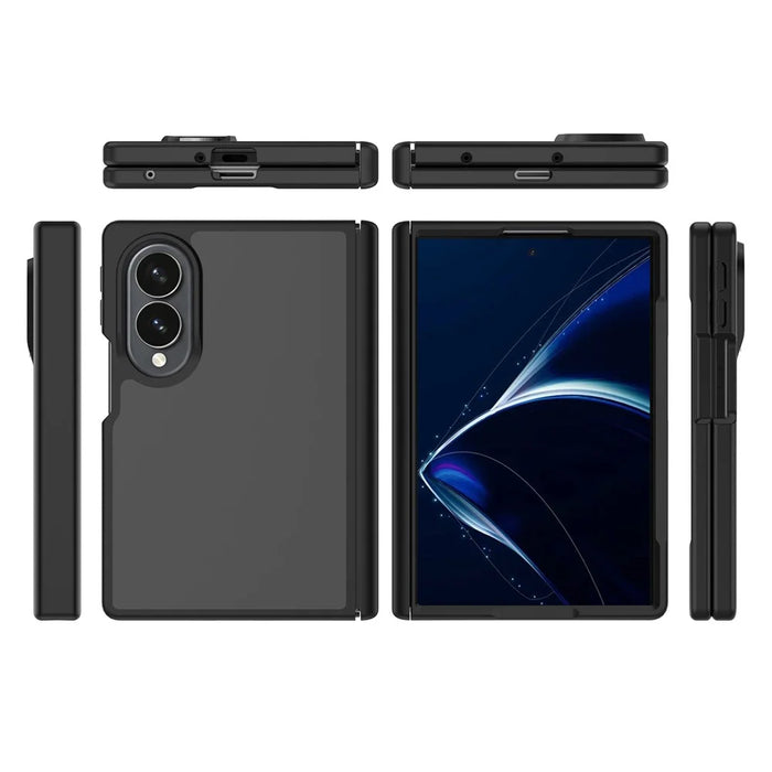 For Samsung Galaxy Z Fold8 Case Hinge Protection Translucent Matte TPU + Acrylic Phone Cover with Front Frame - Black - 7