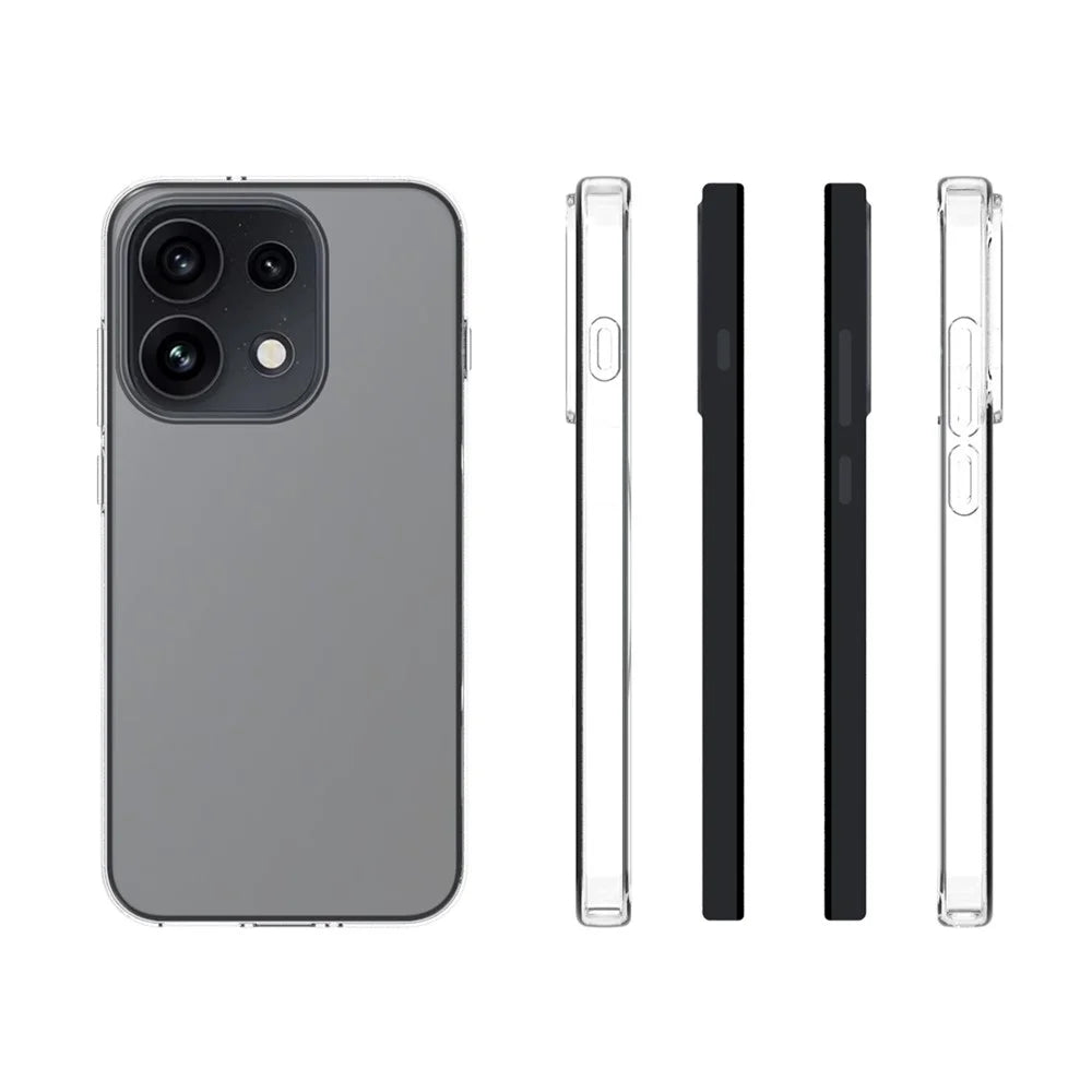 For Oppo Reno16 5G (Global) Case Watermark Resistant TPU Phone Back Cover - Transparent - 5