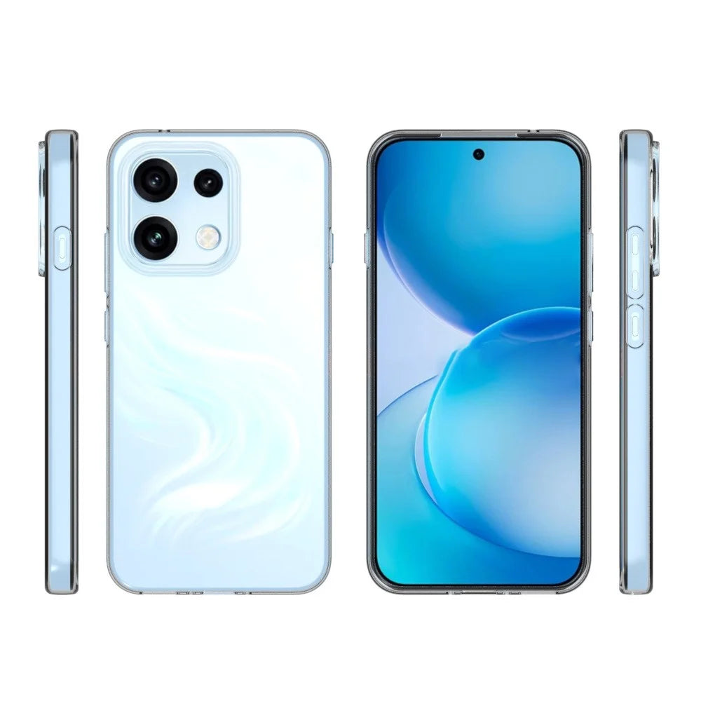 For Oppo Reno16 Pro 5G (Global) Case Watermark Resistant TPU Phone Back Cover - Transparent - 5