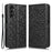 For Samsung Galaxy A14 5G / A14 4G Full Protection Dot Pattern Imprinted Phone Cover PU Leather Phone Wallet Case Stand with Strap - Black - 1