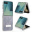For Samsung Galaxy Z Flip8 Case Electroplating Wave Texture Leather + PC Folding Phone Cover - Purple  /  Blue - 1