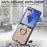 For Samsung Galaxy Z Flip7 5G Case Litchi Texture Leather + Pc Phone Cover with Ring Holder - Khaki - 6