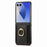 For Samsung Galaxy Z Flip8 Case Card Holder Retro Leather + PC Phone Cover with Ring Kickstand - Black - 2