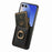 For Samsung Galaxy Z Flip8 Case Card Holder Retro Leather + PC Phone Cover with Ring Kickstand - Black - 3