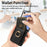 For Samsung Galaxy Z Flip8 Case Card Holder Retro Leather + PC Phone Cover with Ring Kickstand - Black - 6