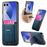 For Samsung Galaxy Z Flip8 Case Kickstand Retro Leather Back Cover with Card Holder - Blue - 1