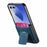 For Samsung Galaxy Z Flip8 Case Kickstand Retro Leather Back Cover with Card Holder - Blue - 3