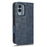 Protective Phone Cover For Nokia X30 5G, Imprinted Triangle Pattern PU Leather Wallet Stand Anti-scratch Case with Hand Strap - Blue - 6