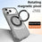 For iPhone 18 Pro Max / 17 Pro Max Case with Magnetic Kickstand Air Cushion Matte Translucent PC + TPU Phone Cover - Black - 2