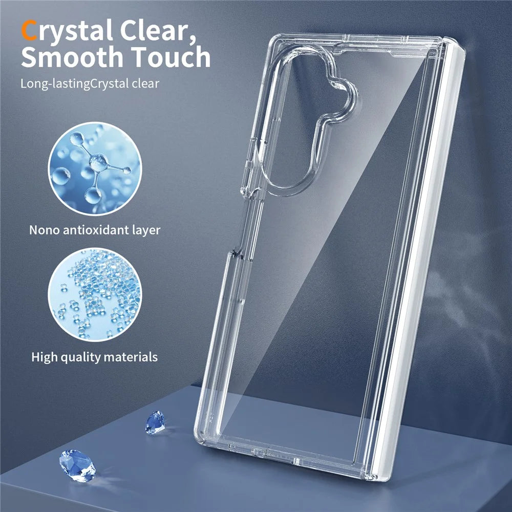 For Samsung Galaxy Z Fold8 Ultra Case Hinge Protection TPU Frame Acrylic Back Crystal Clear Phone Cover with Front Frame - Transparent - 4