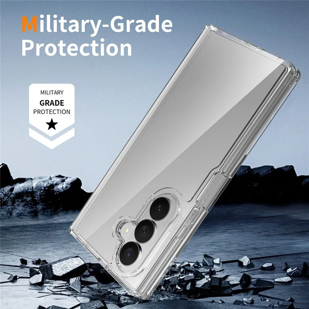 For Samsung Galaxy Z Fold8 Ultra Case Hinge Protection TPU Frame Acrylic Back Crystal Clear Phone Cover with Front Frame - Transparent - 6