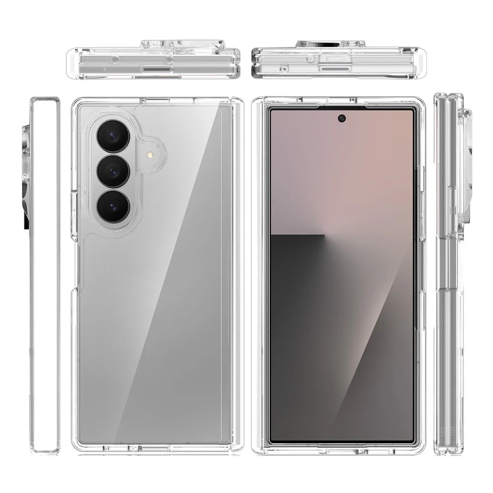 For Samsung Galaxy Z Fold8 Ultra Case Hinge Protection TPU Frame Acrylic Back Crystal Clear Phone Cover with Front Frame - Transparent - 7
