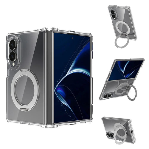 For Samsung Galaxy Z Fold8 Magnetic Case Scratch Resistant TPU + PC Phone Cover - Transparent - 1