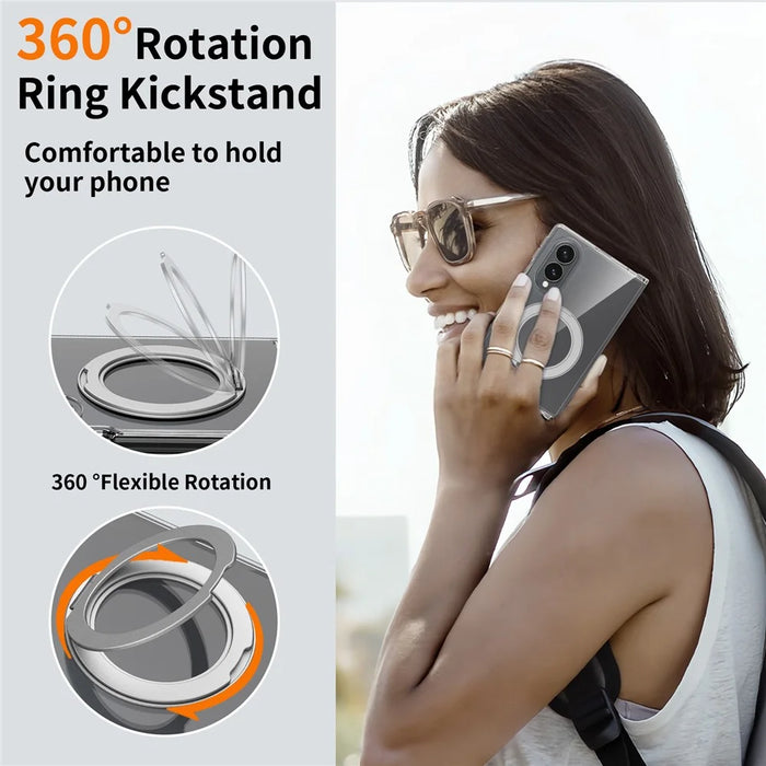 For Samsung Galaxy Z Fold8 Magnetic Case Scratch Resistant TPU + PC Phone Cover - Transparent - 3
