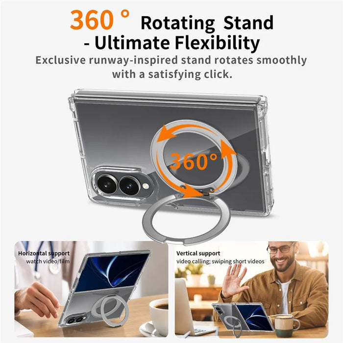 For Samsung Galaxy Z Fold8 Magnetic Case Scratch Resistant TPU + PC Phone Cover - Transparent - 4