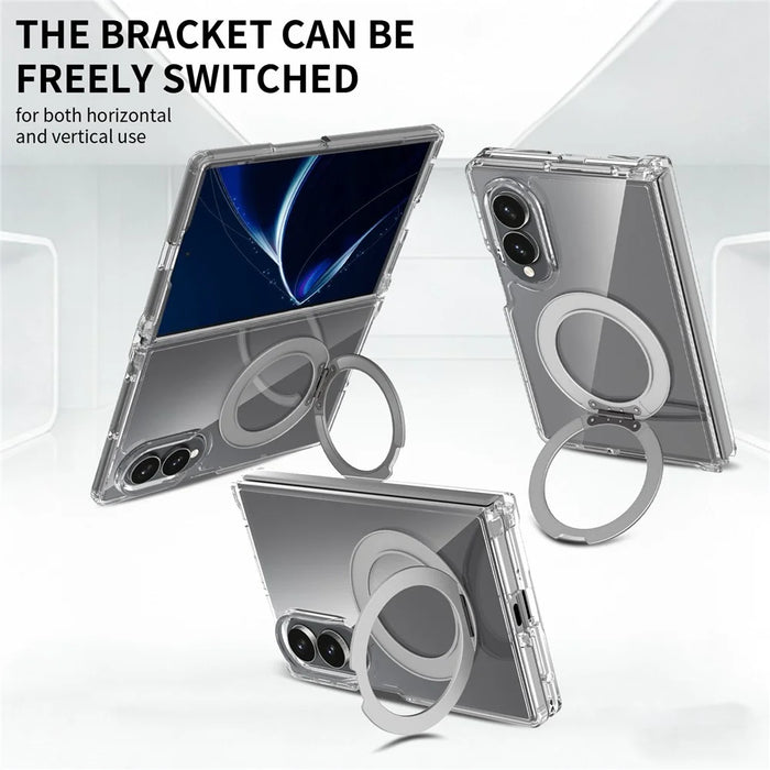 For Samsung Galaxy Z Fold8 Magnetic Case Scratch Resistant TPU + PC Phone Cover - Transparent - 5