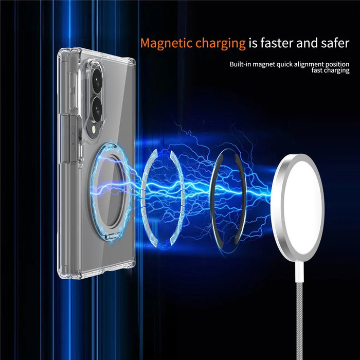 For Samsung Galaxy Z Fold8 Magnetic Case Scratch Resistant TPU + PC Phone Cover - Transparent - 6