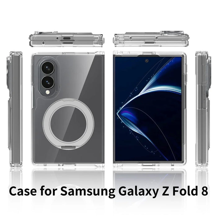 For Samsung Galaxy Z Fold8 Magnetic Case Scratch Resistant TPU + PC Phone Cover - Transparent - 7