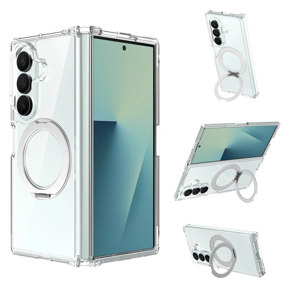 For Samsung Galaxy Z Fold8 Ultra Magnetic Case Scratch Resistant TPU + PC Phone Cover - Transparent - 1