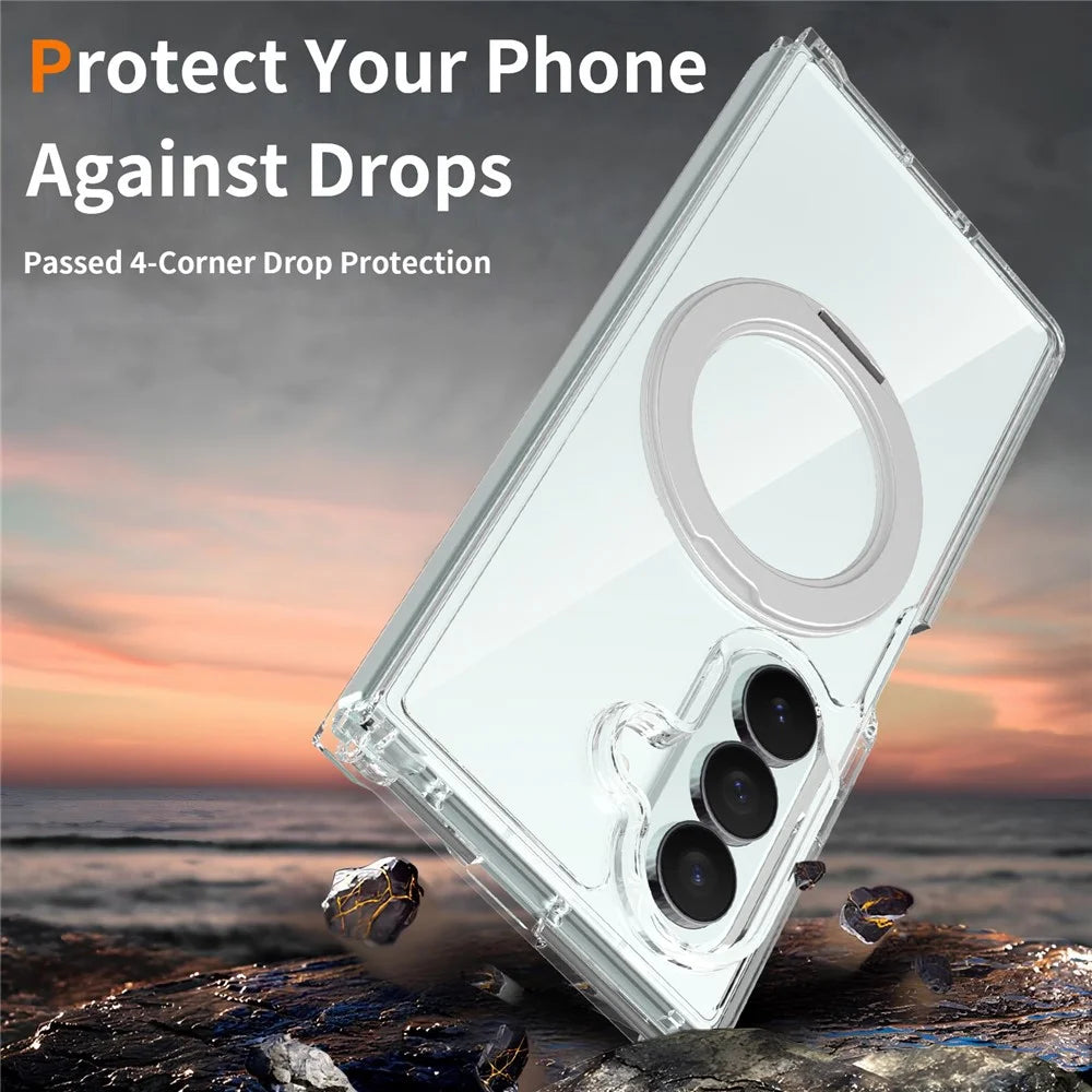 For Samsung Galaxy Z Fold8 Ultra Magnetic Case Scratch Resistant TPU + PC Phone Cover - Transparent - 2